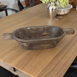 Rustic Brown Wooden Salad Serving Bowl